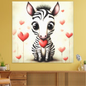 Zebra Liefde 1 Canvas Afdruk (Insitu (Woonkamer))