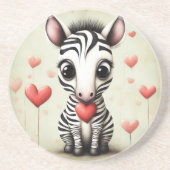 Zebra Liefde 1 Zandsteen Onderzetter (Voorkant)