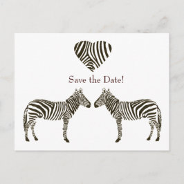 Zebra Liefde Bewaar de datum Aankondigingskaart