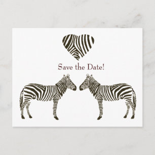 Zebra Liefde Bewaar de datum Aankondigingskaart