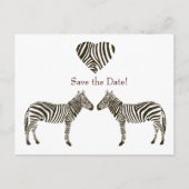 Zebra Liefde Bewaar de datum Aankondigingskaart (Voorkant)