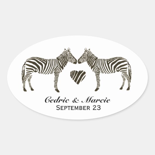 Zebra Liefde Bewaar de Datum Stickers (Voorkant)