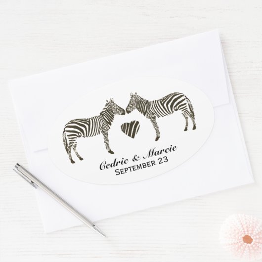 Zebra Liefde Bewaar de Datum Stickers (Envelop)