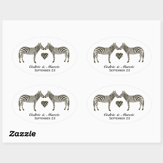 Zebra Liefde Bewaar de Datum Stickers (Vel)