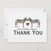 Zebra Liefde gepersonaliseerd bedankje Kaart (Voorkant)