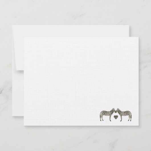 Zebra Liefde gepersonaliseerd bedankje Kaart (Achterkant)