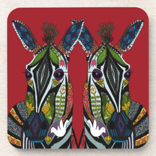 zebra liefde rood onderzetter