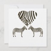 Zebra Liefde Trouwreceptie Uitnodiging (Achterkant)