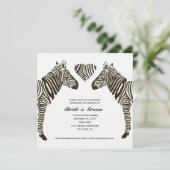 Zebra Liefde Trouwreceptie Uitnodiging (Staand voorkant)