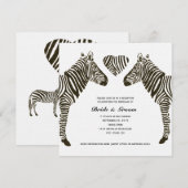 Zebra Liefde Trouwreceptie Uitnodiging (Voorkant / Achterkant)