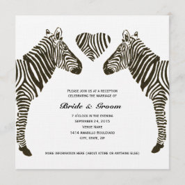 Zebra Liefde Trouwreceptie Uitnodiging