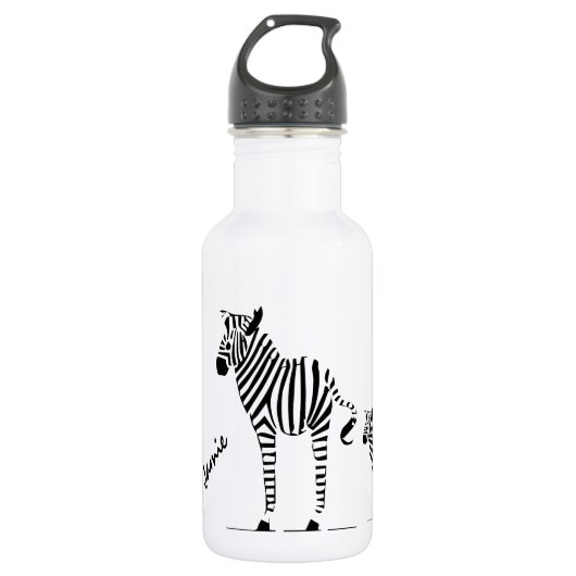 Zebra Liefhebbers Waterfles (Voorkant)