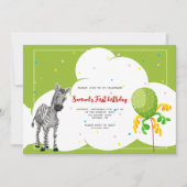 Zebra Lijst Birthday Party Invitation Kaart (Voorkant)