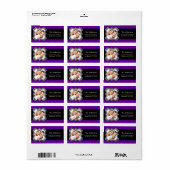 Zebra Lijst Paarse FOTO Retouradreslabel Etiket (Full Sheet)