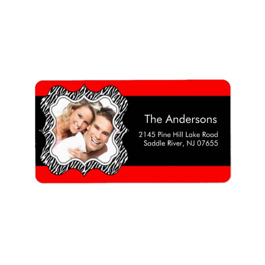 Zebra Lijst VAN UW KLEUR- & FOTOadreslabel Etiket (Voorkant)
