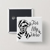 Zebra lint voor mijn heldhaftige vierkante button 5,1 cm (Voorkant /achterkant)