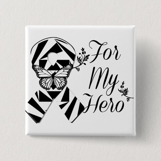 Zebra lint voor mijn heldhaftige vierkante button 5,1 cm (Voorkant)