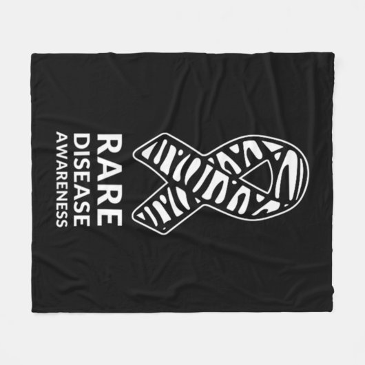 Zebra lintbewustzijn Zelden voorkomende ziekte Min Fleece Deken (Voorkant (Horizontaal))
