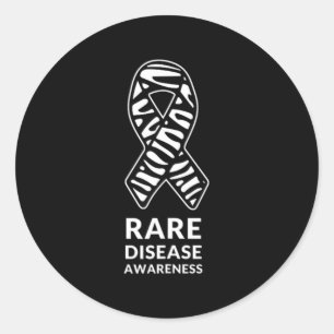 Zebra lintbewustzijn Zelden voorkomende ziekte Min Ronde Sticker