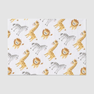 Zebra Lion en Giraffe Kute Baby Animals Tissuepapier