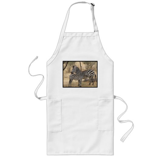 Zebra Long Apron van moeder en Baby Lang Schort (Voorkant)
