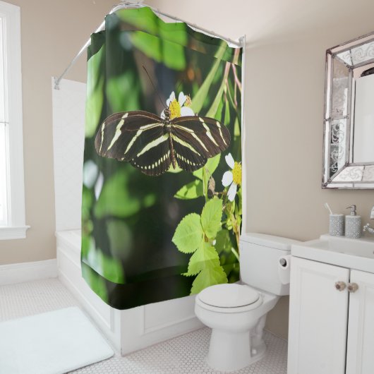 Zebra Longwing Butterfly Douchegordijn (In situ)