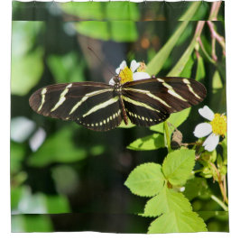 Zebra Longwing Butterfly Douchegordijn