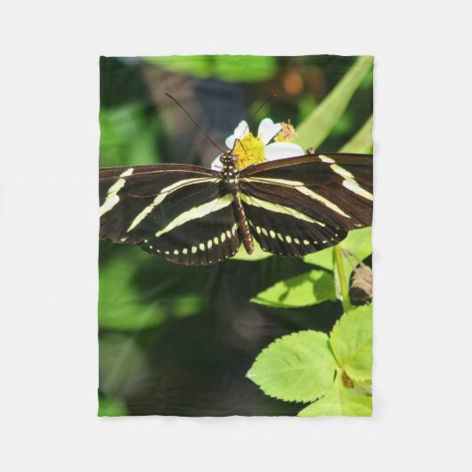 Zebra Longwing Butterfly Fleece Deken (Voorkant)