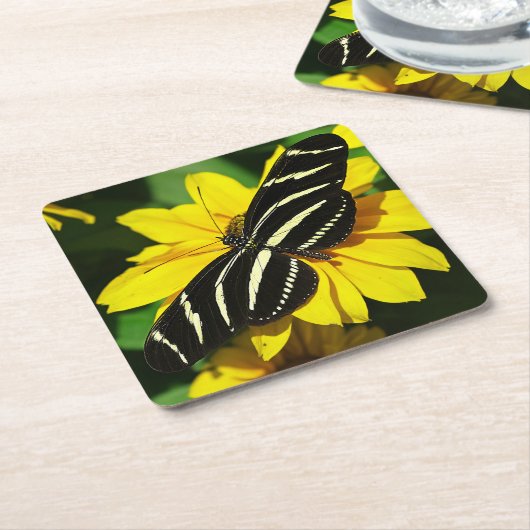 Zebra Longwing Kartonnen Onderzetters (Schuin)