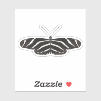 Zebra longwing of zebra heliconian Butterfly Sticker