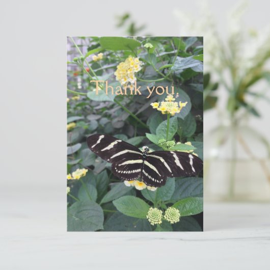 Zebra Longwing Thank You Card Bedankkaart (Staand voorkant)