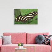 Zebra Longwing Vlinder Canvas Print (Insitu (Woonkamer))