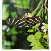 Zebra Longwing Vlinder Douchegordijn (Voorkant)