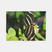 Zebra Longwing Vlinder Fleece Deken (Voorkant (Horizontaal))