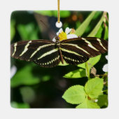 Zebra Longwing Vlinder Keramisch Ornament (Achterkant)