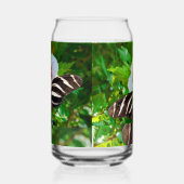Zebra longwing vlinder op een Hibiscus Red Blikvorm Glas (Rechts)