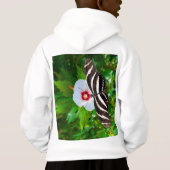 Zebra longwing vlinder op een Hibiscus rood T-shir (Achterkant)