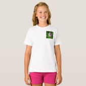 Zebra longwing vlinder op een Hibiscus rood T-shir T-shirt (Voorkant volledig)