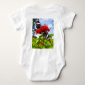 Zebra longwing vlinders op rode bloemen romper (Achterkant)
