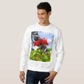 Zebra longwing vlinders op rode bloemen trui (Voorkant volledig)