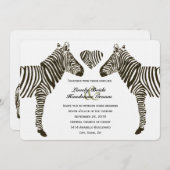 Zebra Love bruiloft uitnodiging (Voorkant / Achterkant)