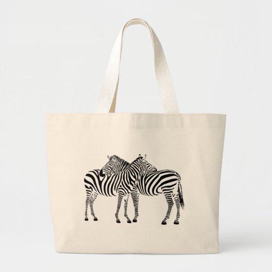 Zebra Love Grote Tote Bag (Voorkant)