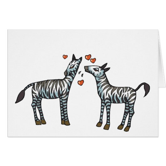 Zebra Love Kaart (Voorkant Horizontaal)