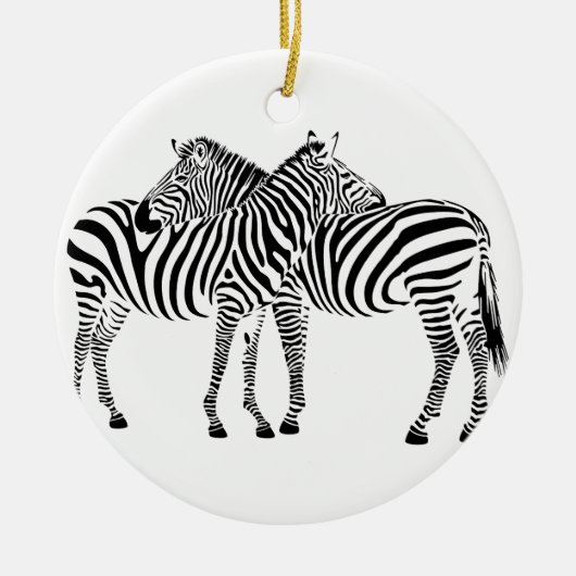 Zebra Love Keramisch Ornament (Voorkant)