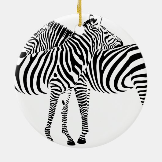 Zebra Love Keramisch Ornament (Achterkant)