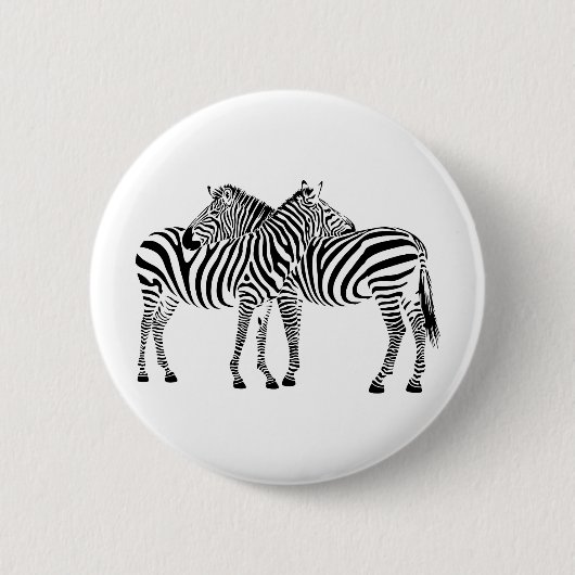 Zebra Love Ronde Button 5,7 Cm (Voorkant)