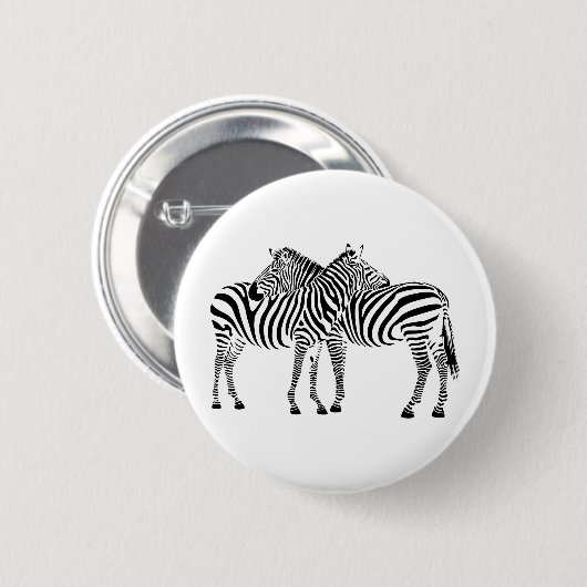 Zebra Love Ronde Button 5,7 Cm (Voorkant /achterkant)