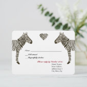 Zebra Love RSVP Kaartje (Staand voorkant)