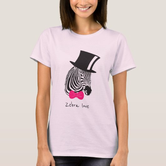 Zebra love slogan Hipster Zebra T-shirt (Voorkant)