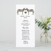 Zebra Love Trouwprogramma Programmakaart (Staand voorkant)